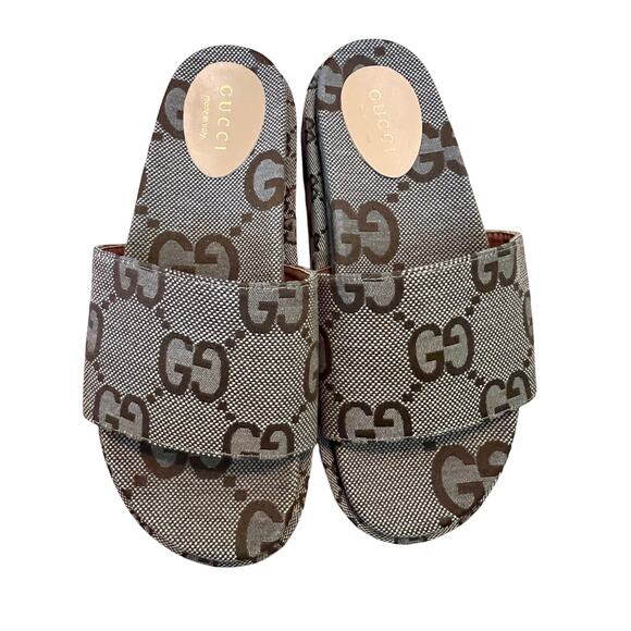 NWOT Gucci Brown Slides - Picture 1 of 7